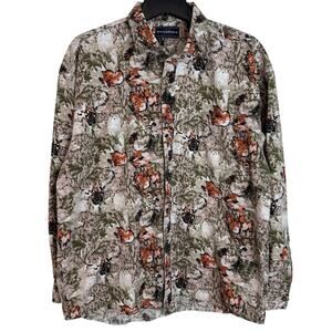 Bit & Bridle Mens Long Sleeve Camo Deer Buck Print Hunting Button Shirt SZ L